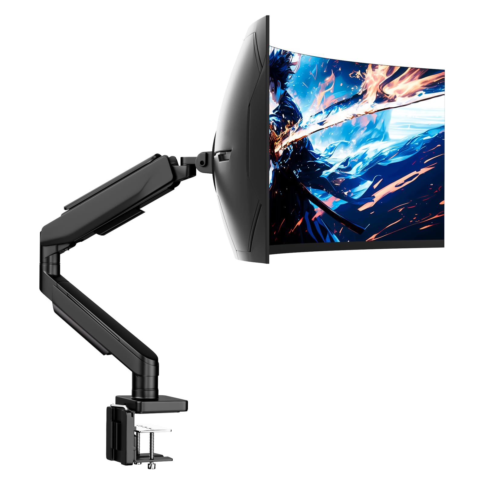 IMtKotW Monitor Tischhalterung für 17-49 Zoll LED LEC Bildschirm, Gasfeder Monitorhalterung Höhenverstellbar Schwenkbar Neigbar Einarmig Monitor bis zu 2-20 kg, VESA 75/100 mm