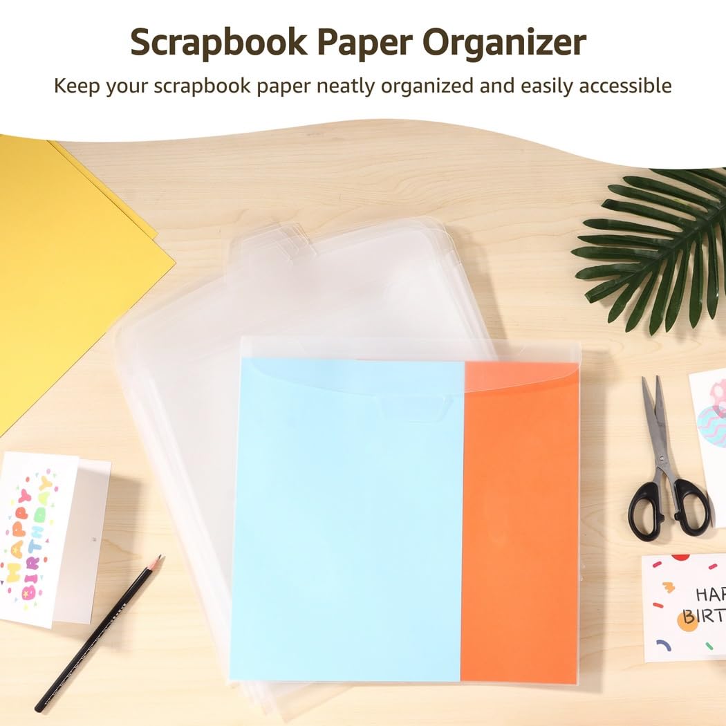 Przezroczyste papierowe organizery do scrapbookingu, z zapięciem na klamrę, przezroczyste uchwyty do przechowywania winylu, zdjęć i arkuszy do scrapbookingu, 50 szt