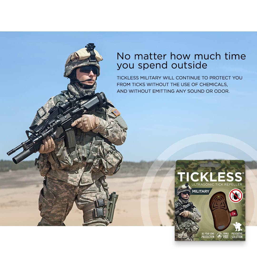 Tickless Military Repellente Ultrasonico Antizecche per Qualsiasi età - Marrone