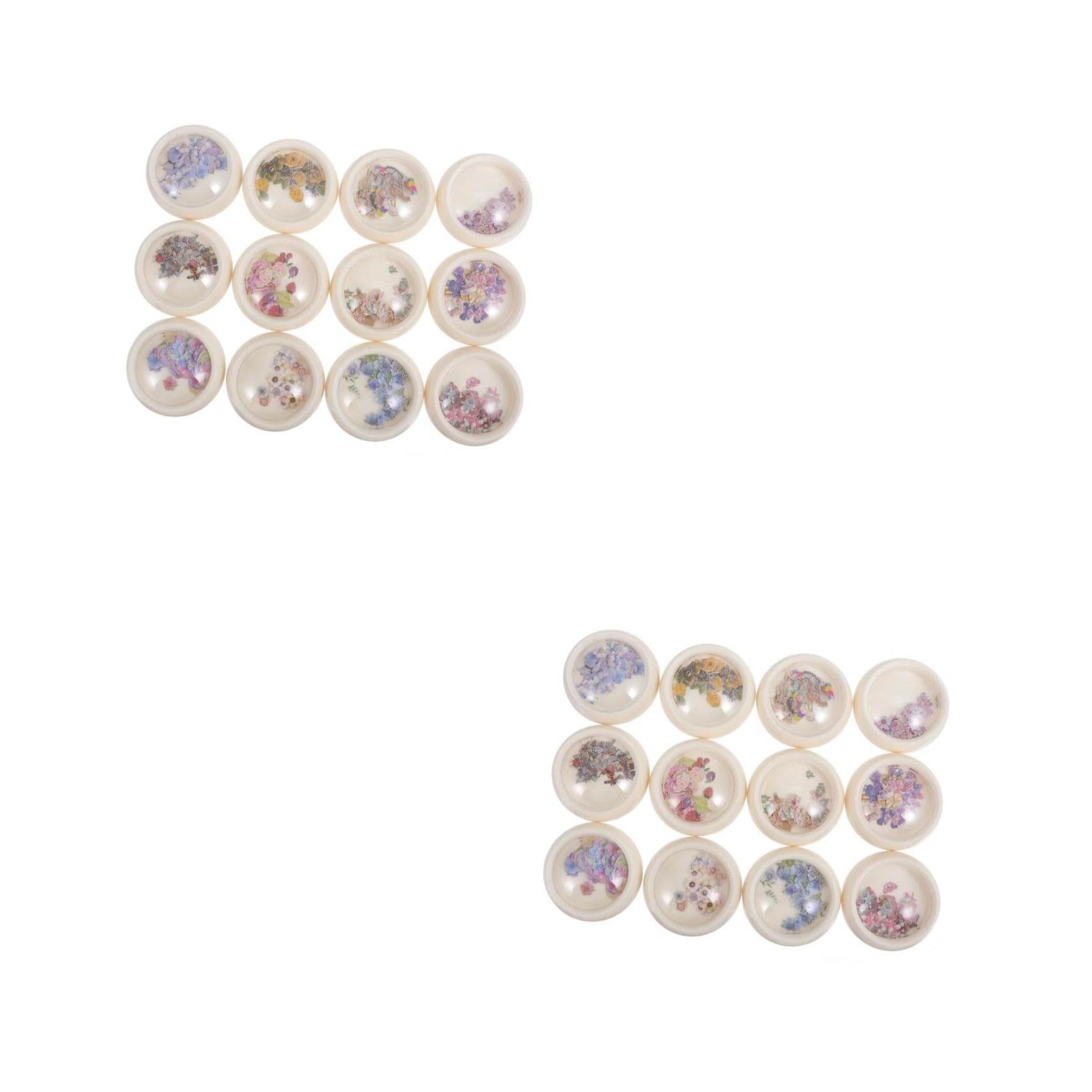 CALLARON 2 Set Adesivi Per Unghie Fiori Colorati Decorazioni Per Manicure Legno Per Nail Art Te Per Salone O Casa 12 Scatole*2