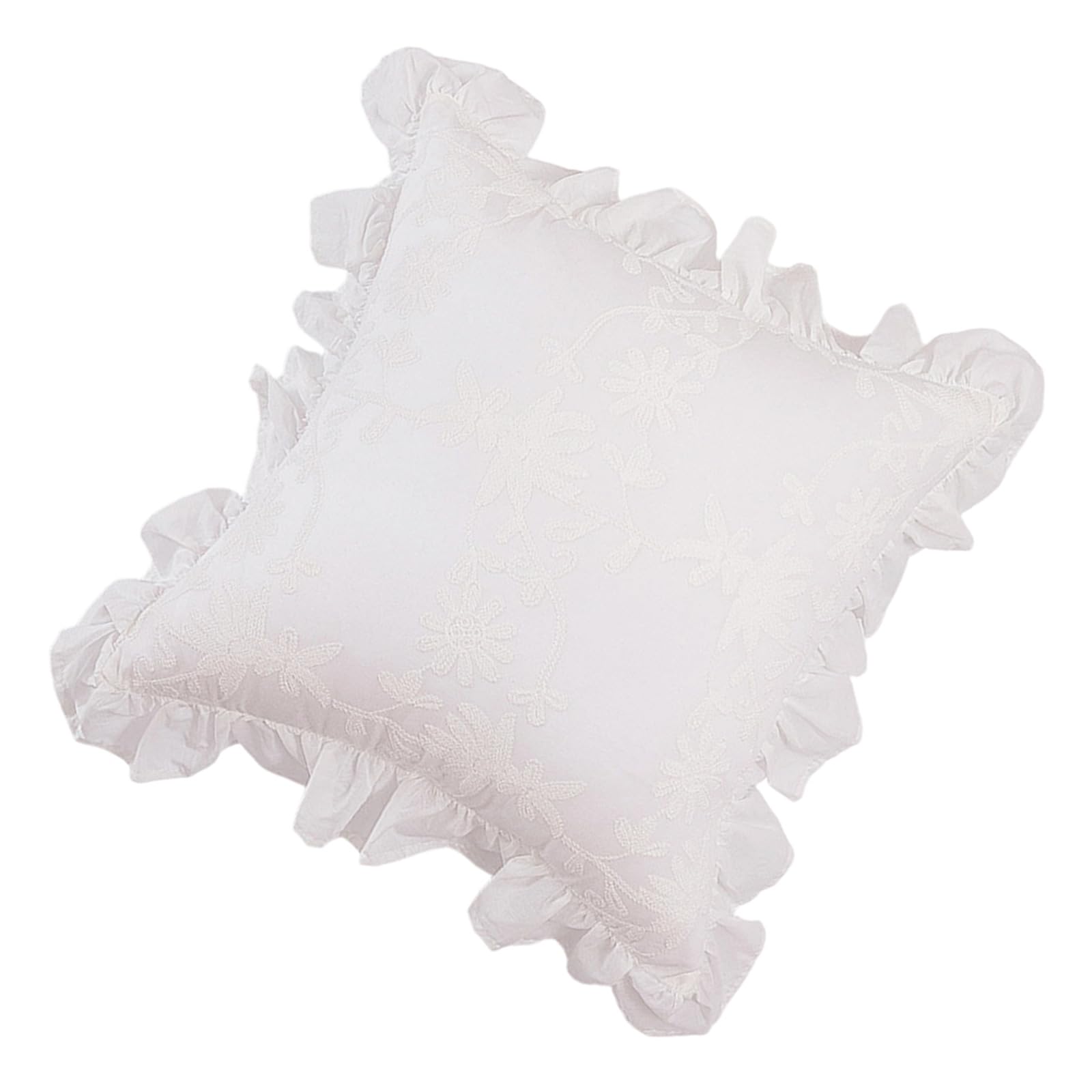 NVOQILIN Decorative Scalloped Pillowcase Sturdy Cotton Fiber Gentle Texture Living Room Bedroom Styling Square Pillowcase