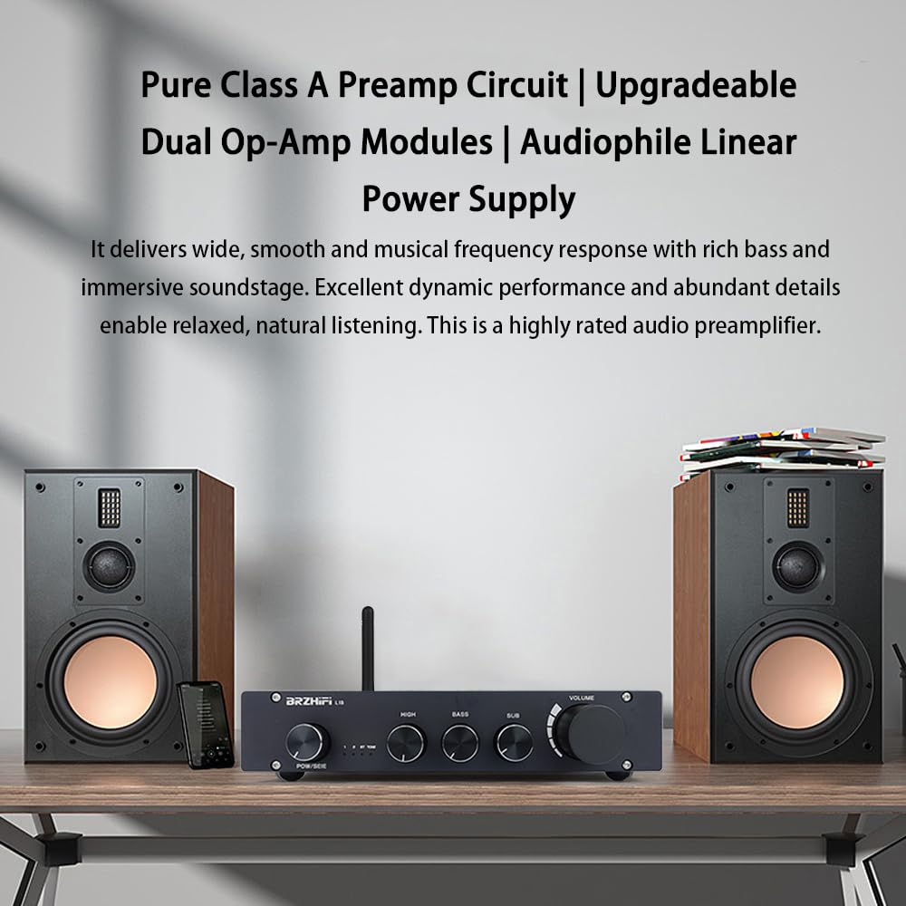 Amazon.com: BRZHIFI L1B Pure Class A Preamp 2.1 Channel Bass
