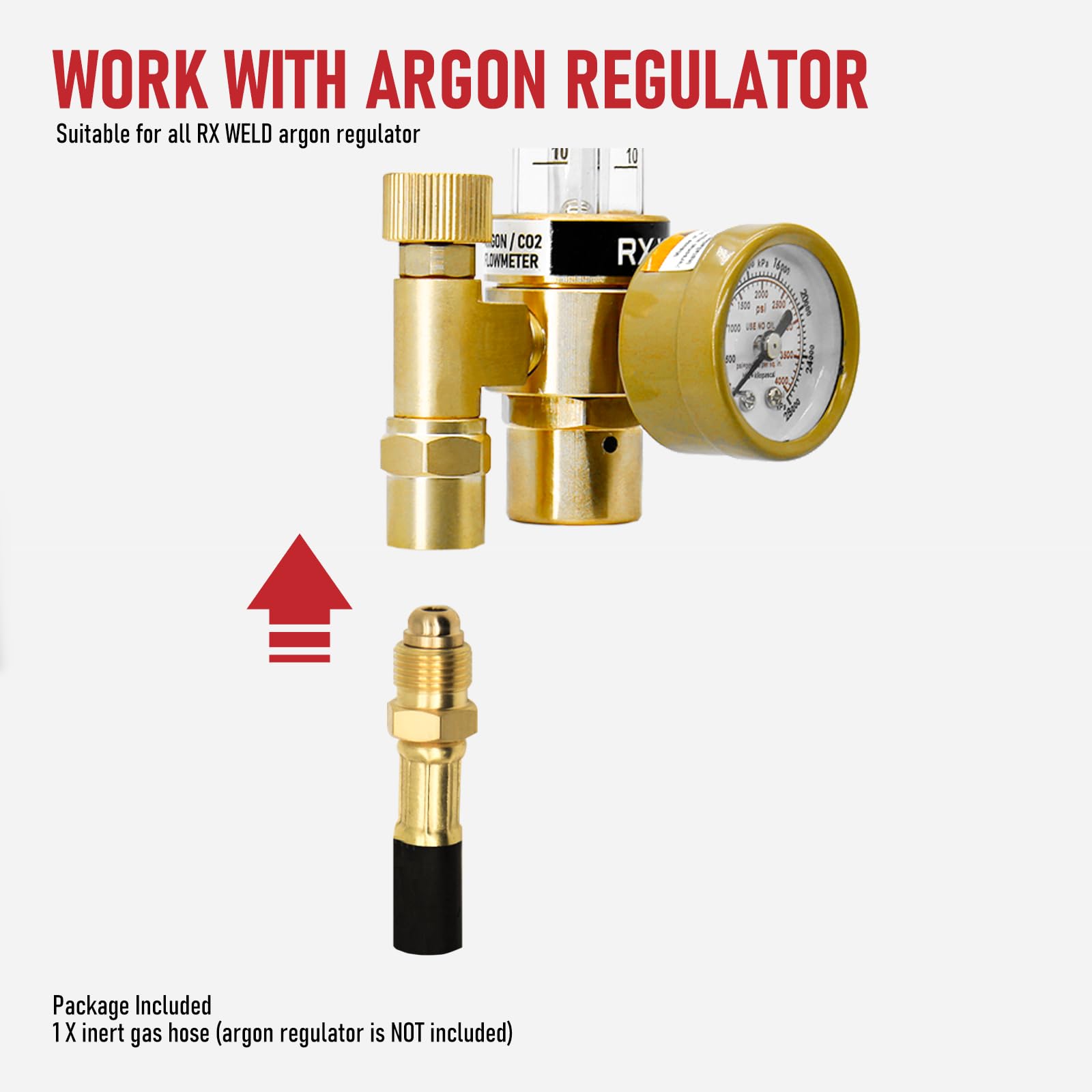 RX WELD Manguera de soldadura de gas inerte, manguera de flujo de argón (30 pies)