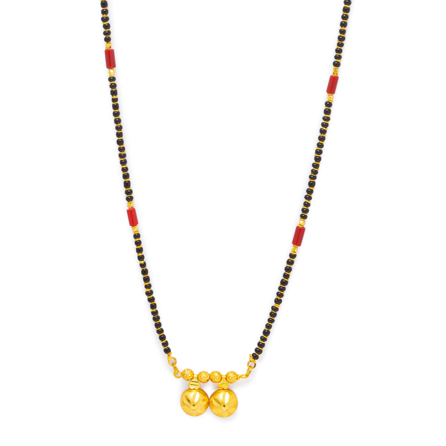 Digital Dress Room Long Mangalsutra Designs One Gram Gold Plated Necklace Vati Pendant Tanmaniya Nallapusalu Black Red Beads Chain For Woman (29 Inches) (B08XQRZPFZ) Amazon Price History, Amazon Price Tracker
