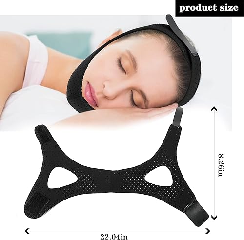 Miniatura 3 de 2 correas de barbilla para usuarios de Cpap, correa de barbilla ajustable para evitar ronquidos, transpirable, solución de ronquidos, evita
