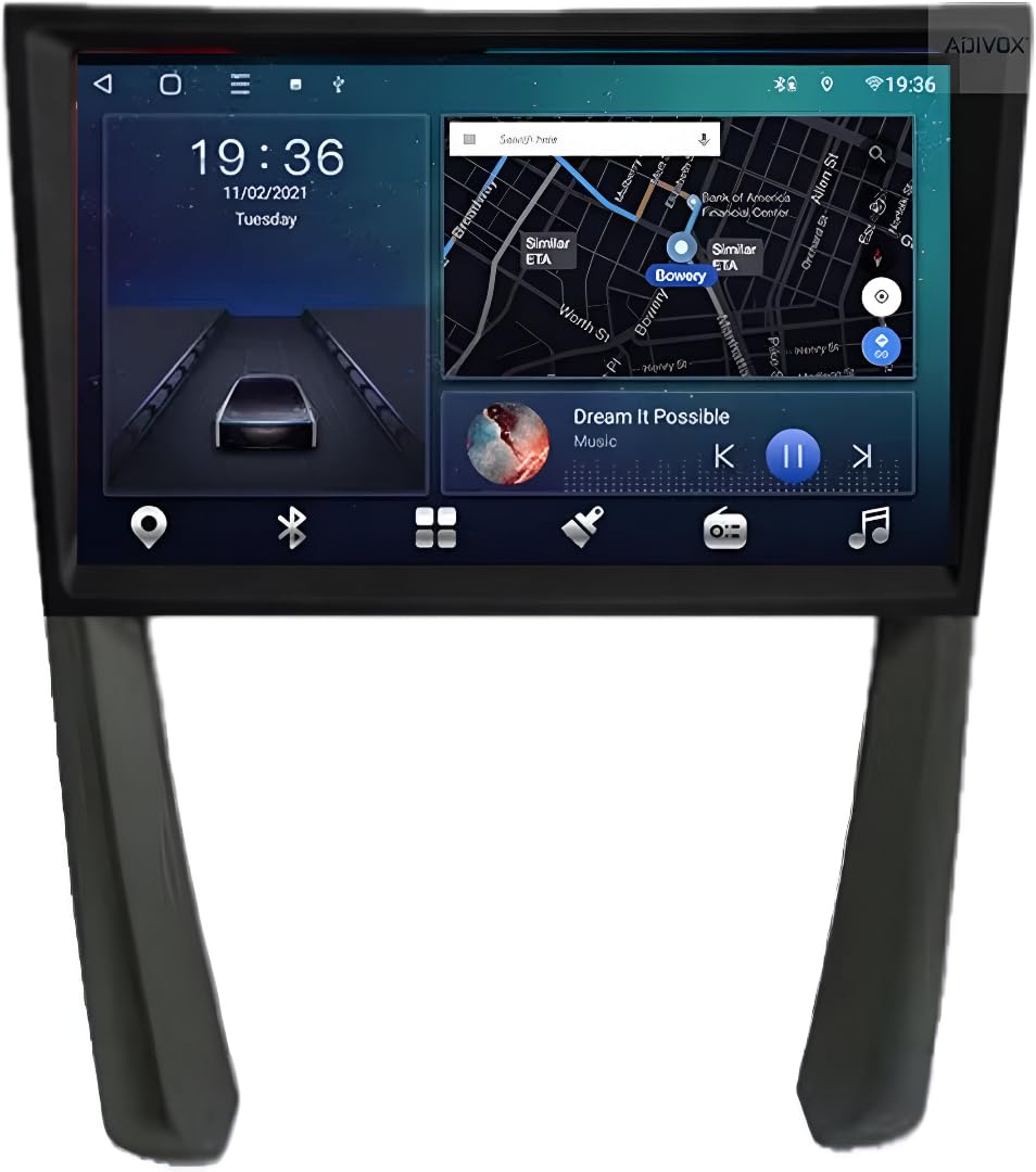 Radio samochodowe Android 14 - Porsche 911/977/Cayman/Boxster/987, Apple CarPlay i Android Auto, dotykowy CarPlay 9 kanałów, system multimedialny HD bez filmu | Wi-Fi, RDS, DAB+