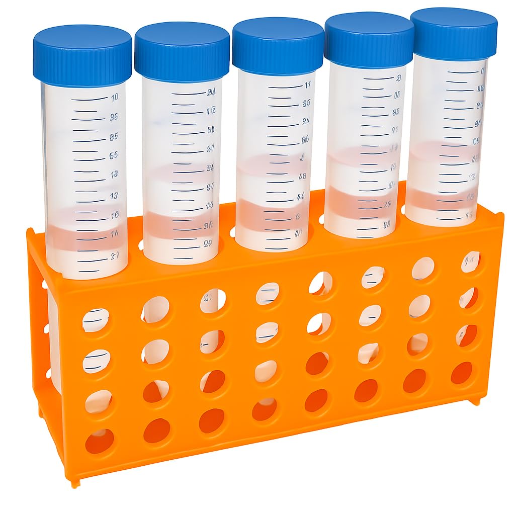 Multi Combination Laboratory Centrifuge Tube Rack, Holds 50ml/15ml/1.5ml/2.0ml Tubes, Orange Polypropylene-image-16
