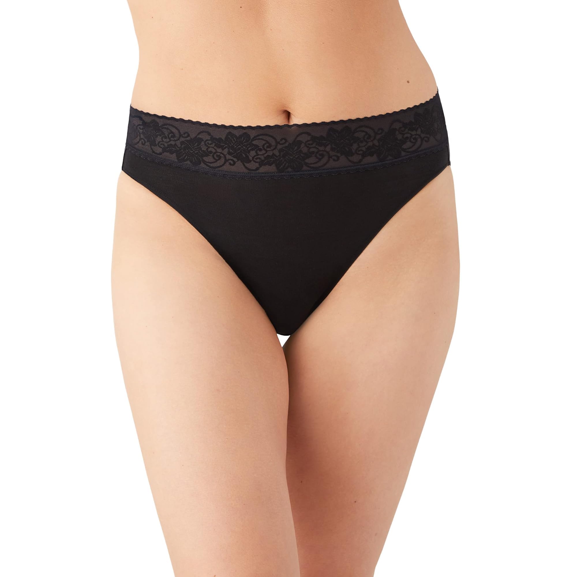 Wacoal Women's Black Comfort Touch Hi Cut Brief Panty, L