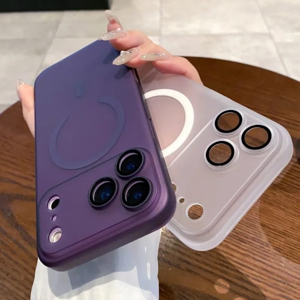 Ultracienkie matowe, przezroczyste etui do iPhone'a 17 Air 16 15 14 Plus 13 12 11 Pro Max, magnetyczne etui z funkcją ładowania bezprzewodowego, białe, do iPhone'a 17