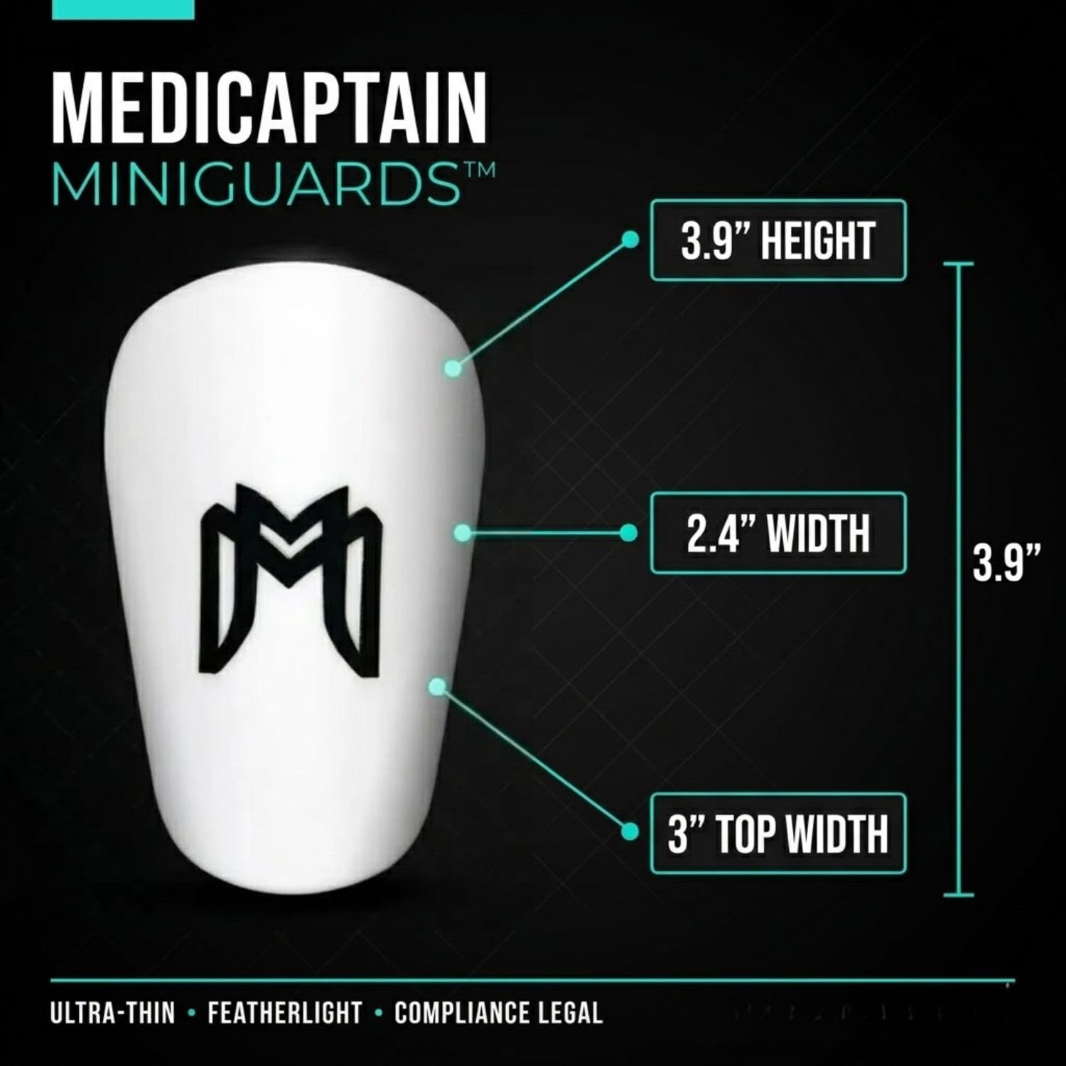 MediCaptain MiniGuards - Mini Protector Tibias para Jugadores de Fútbol - Pequeños Protectores Tibias para Hombres, Mujeres, Adolescentes - Protector Tibias Miniatures 9,9 x 6,1 cm