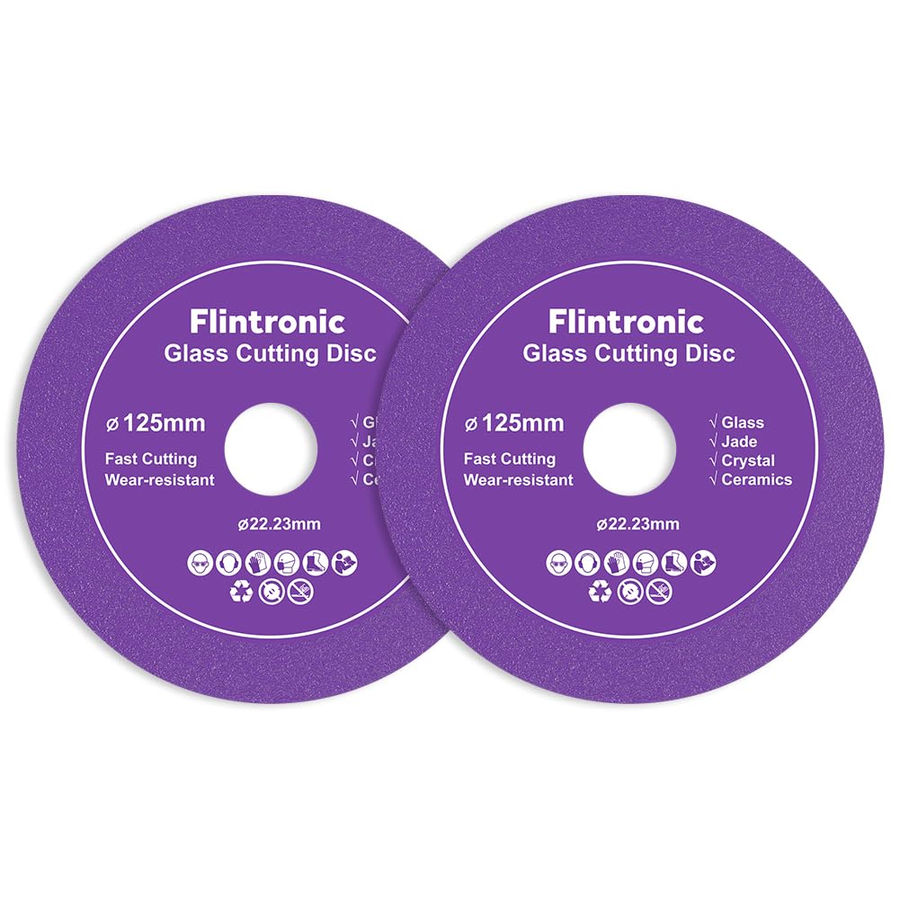 Flintronic Glass Cutting Disc, 2PCS 125mm Diamond Saw Cutting Blade Angle Grinder Glass Tile cutting And Polishing