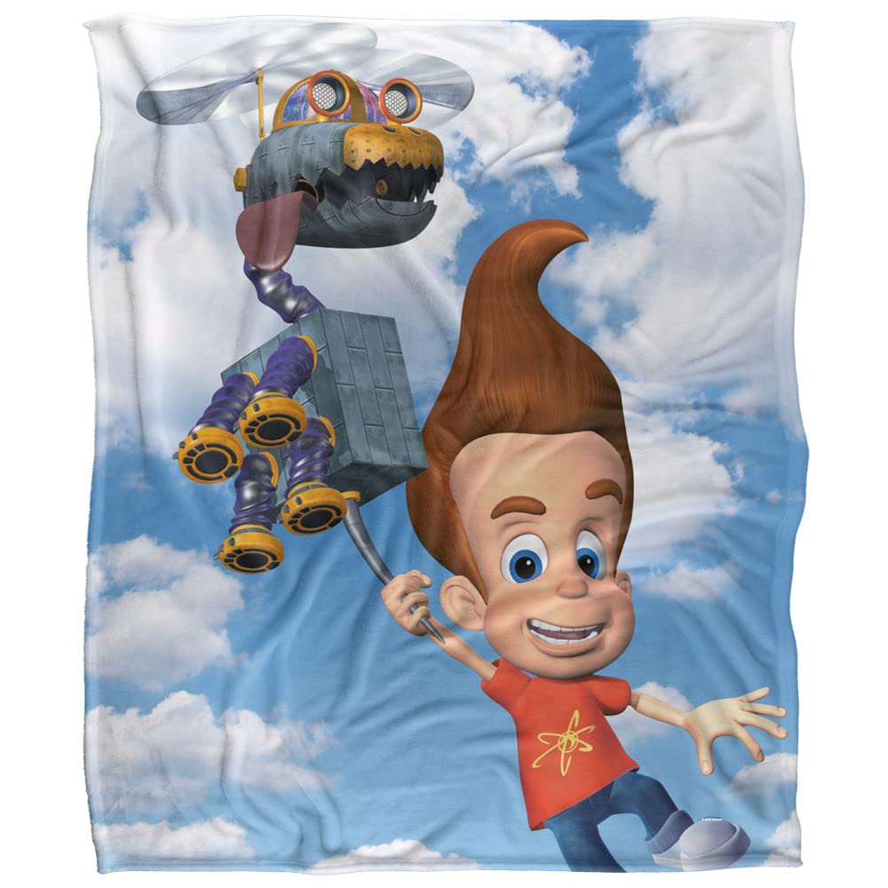 Nickelodeon Brand Helicopter Jimmy Silky Touch Super Soft Throw Blanket 152 X 127 cm, White