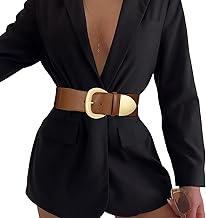 WHIPPY Damen Breiter Gürtel Taillengürtel Stretch für Kleid Elastischer Gürtel Hüftgürtel für Damen Goldener Schnalle
