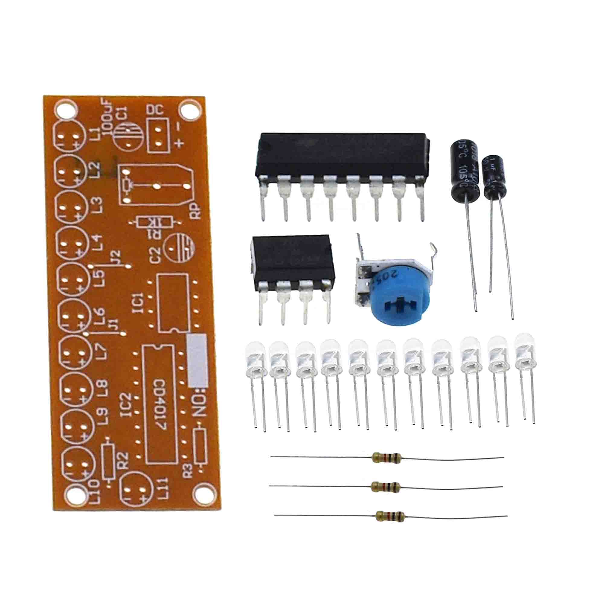 NE555 + CD4017 Luce Acqua Elettronica Suite Kit FAI DA TE per Arduino