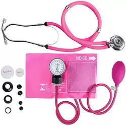 Aparelho De Pressão Arterial Manual Com Estetoscópio Rosa