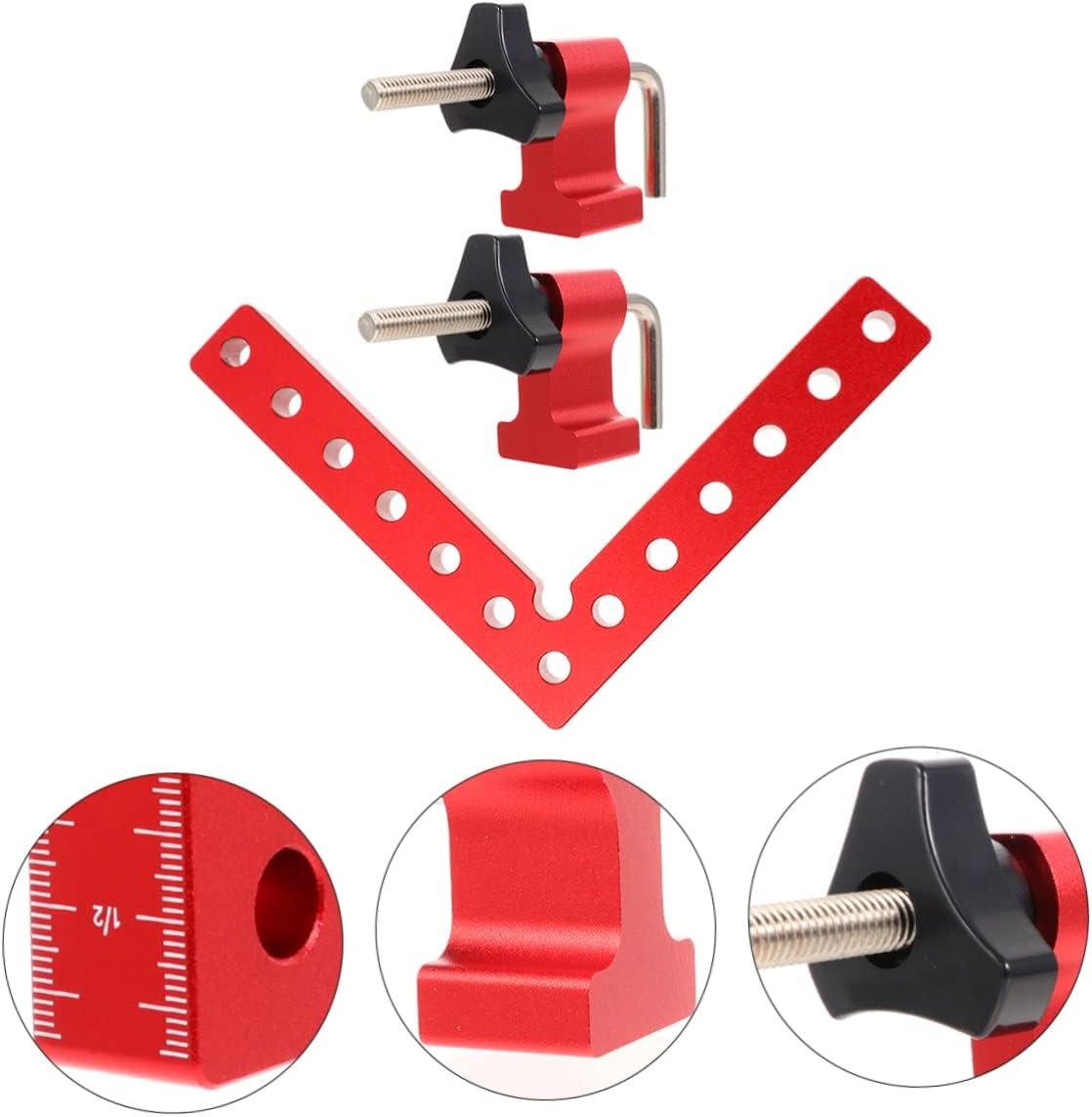 Woodworking Square Ruler 90 Degree Clamp Aluminum Alloy Corner Clamp for Woodworking Projects
