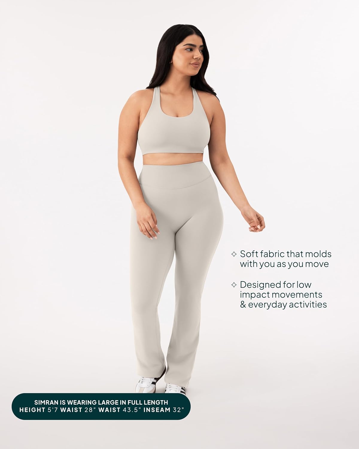 PAVOI ACTIVE High Waisted Flare Leggings for Women - Buttery Soft Tall Length Bell Bottom Workout Flared Wide Leg Yoga Pants - FlexFlow, X-Small, Moon - Image 6