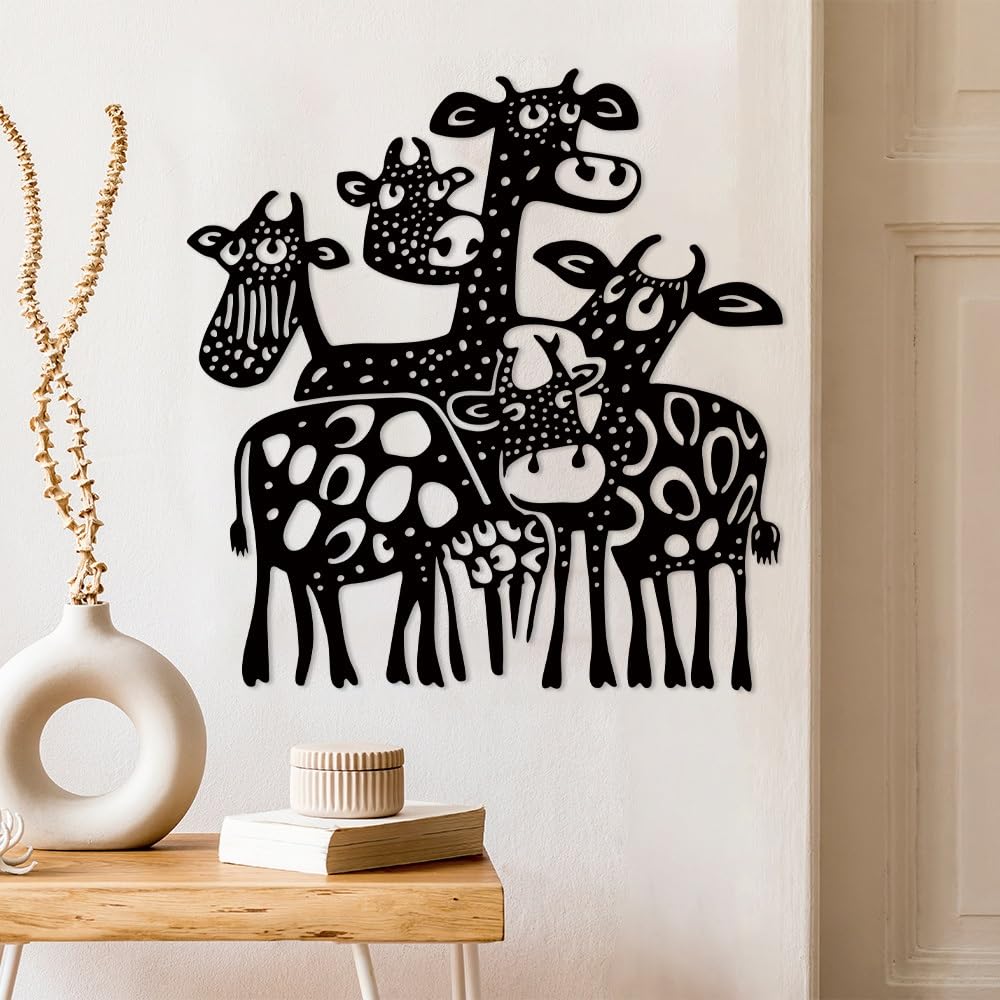 Decoración de pared abstracta contemporánea de metal con siluetas de jirafas y cebras, hierro duradero, 15,05 x 15,76 pulgadas, moderna para interiores y exteriores, ideal para sala de estar, dor