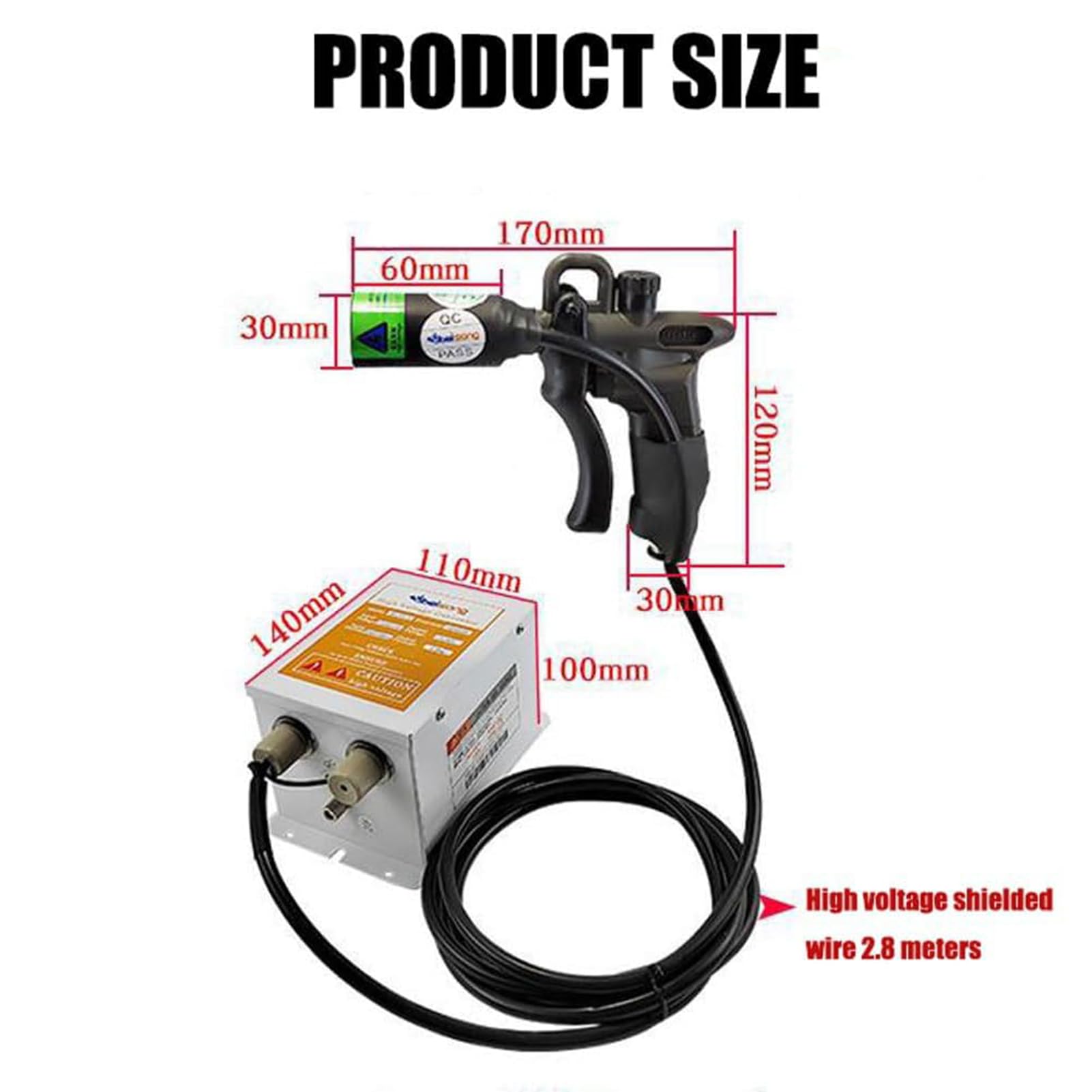 Pistola de Aire Ionizante Antiestática, Pistola de Aire Antiestática con Tecnología Ionizante, para Eliminación Estática Industrial, Reparación Electrónica