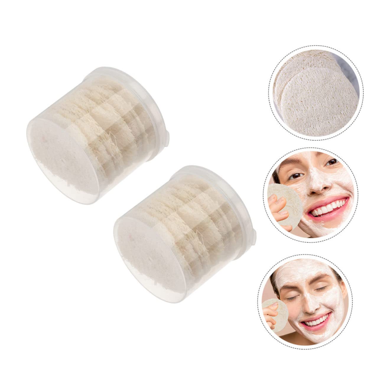 DOITOOL 60pezzi Spugnette Rotonde Per Detersione Viso Struccante Naturale Cellulosa Per Esfoliazione e Pulizia Del Viso Adatto Per Uso Quotidiano e Viaggi