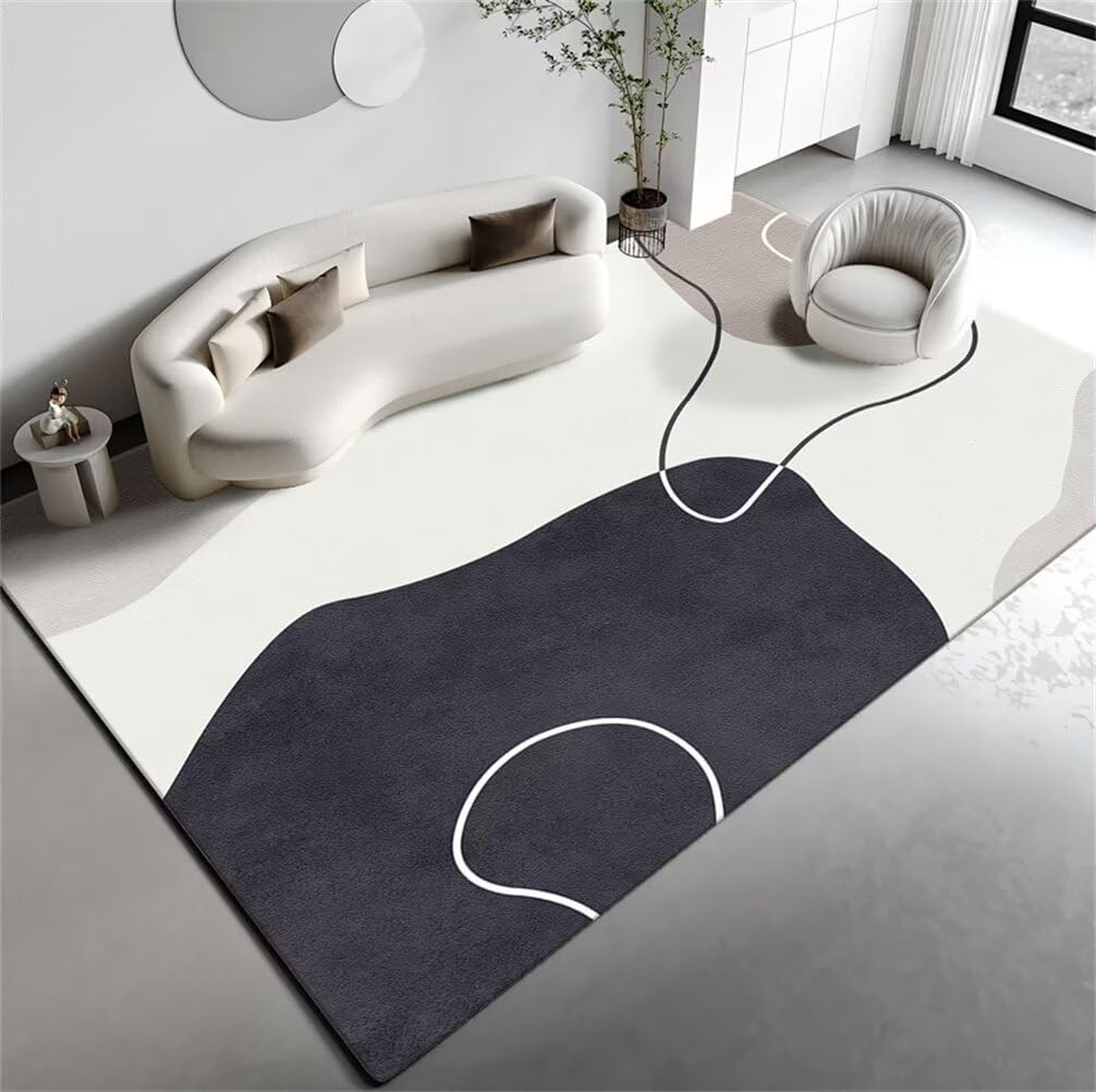 Tapis salon lavable à poil ras 300x400cm doux et durable pour grand confort