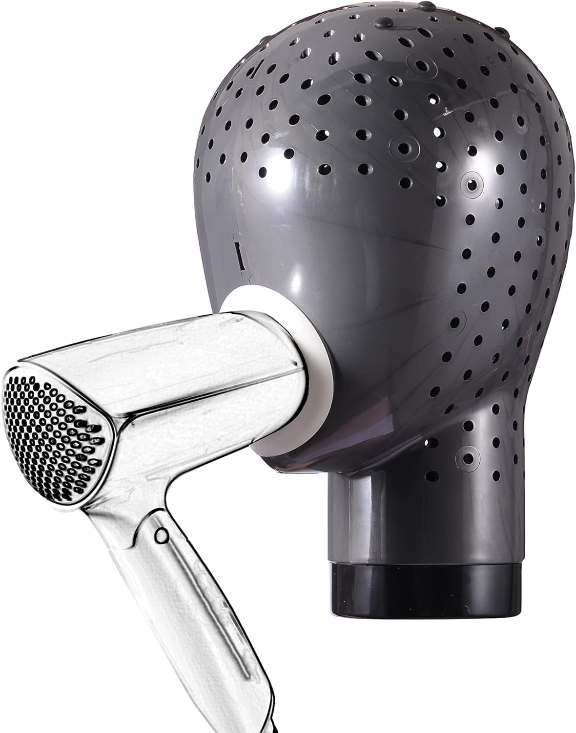 Maxsirui Supporto per capelli con manichino per asciugare e acconciare i capelli, retina per capelli con fori (grigio chiaro)