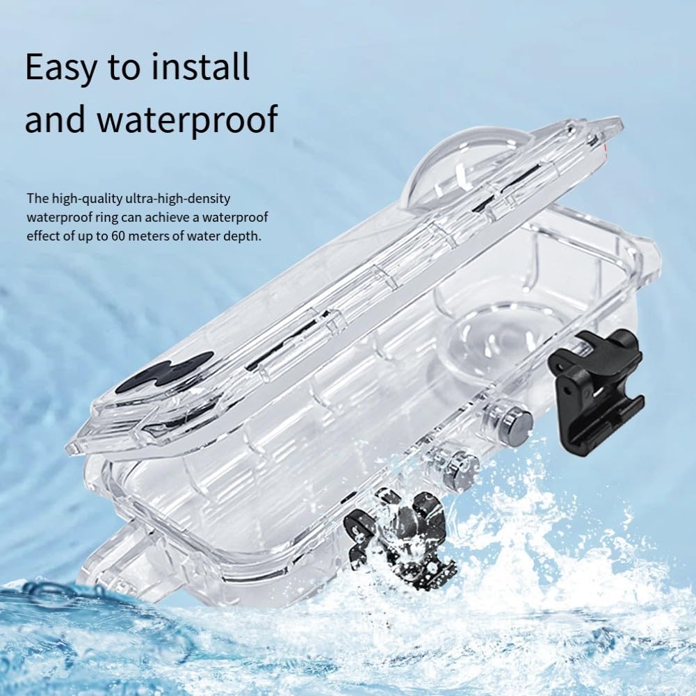 Vetro Temperato 60m Impermeabile Immersione Housing per Insta360 X5 Fotocamera Custodia Trasparente con Resistenza agli Urti Design Leggero 17x7x5CM per Snorkeling