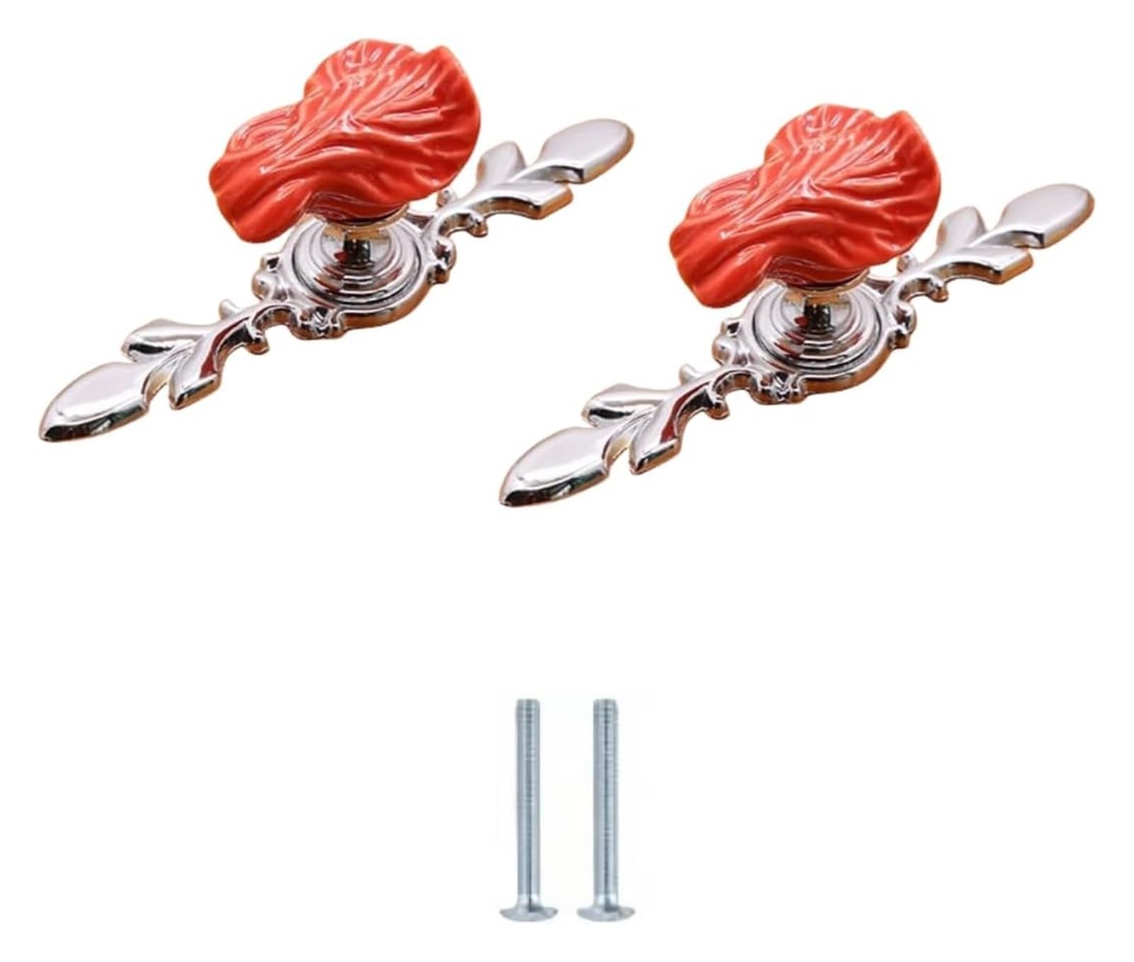 ENmrfvkz Ceramic Cupboard Drawer Handle Knobs, Red Ceramic Zinc Alloy Cabinet Drawer Knobs, 2-Pack(Red Cabbage-Small)
