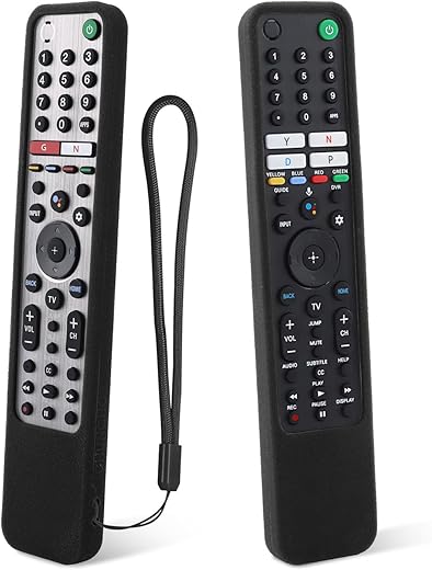 Protective Silicone Remote Case for Sony RMF-TX600U RMF-TX500E RMF-TX600E Smart Voice Remote Controller Washable Anti-Lost Remote Cover with Loop (Glow in Dark Blue)
