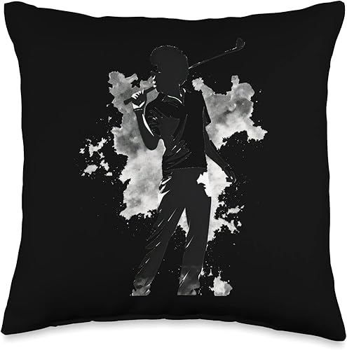 Golf Afros Black Pride Golfing Gifts Golfista Afro Man Player African American Golfing Men Throw Pillow, 16 x 16, multicolor
