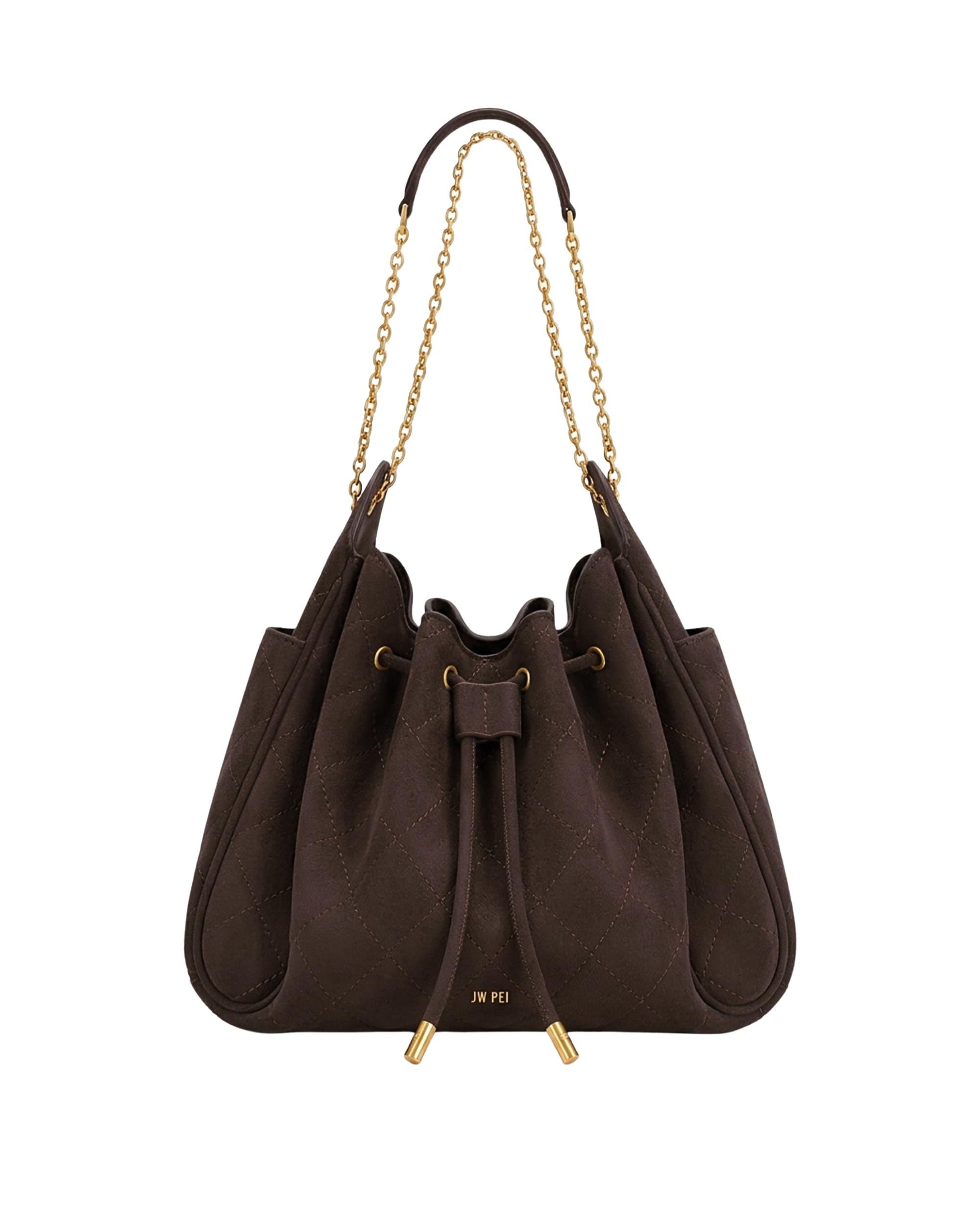 JW PEI Women's Rowan Ruched Drawstring Chain Bucket Bag