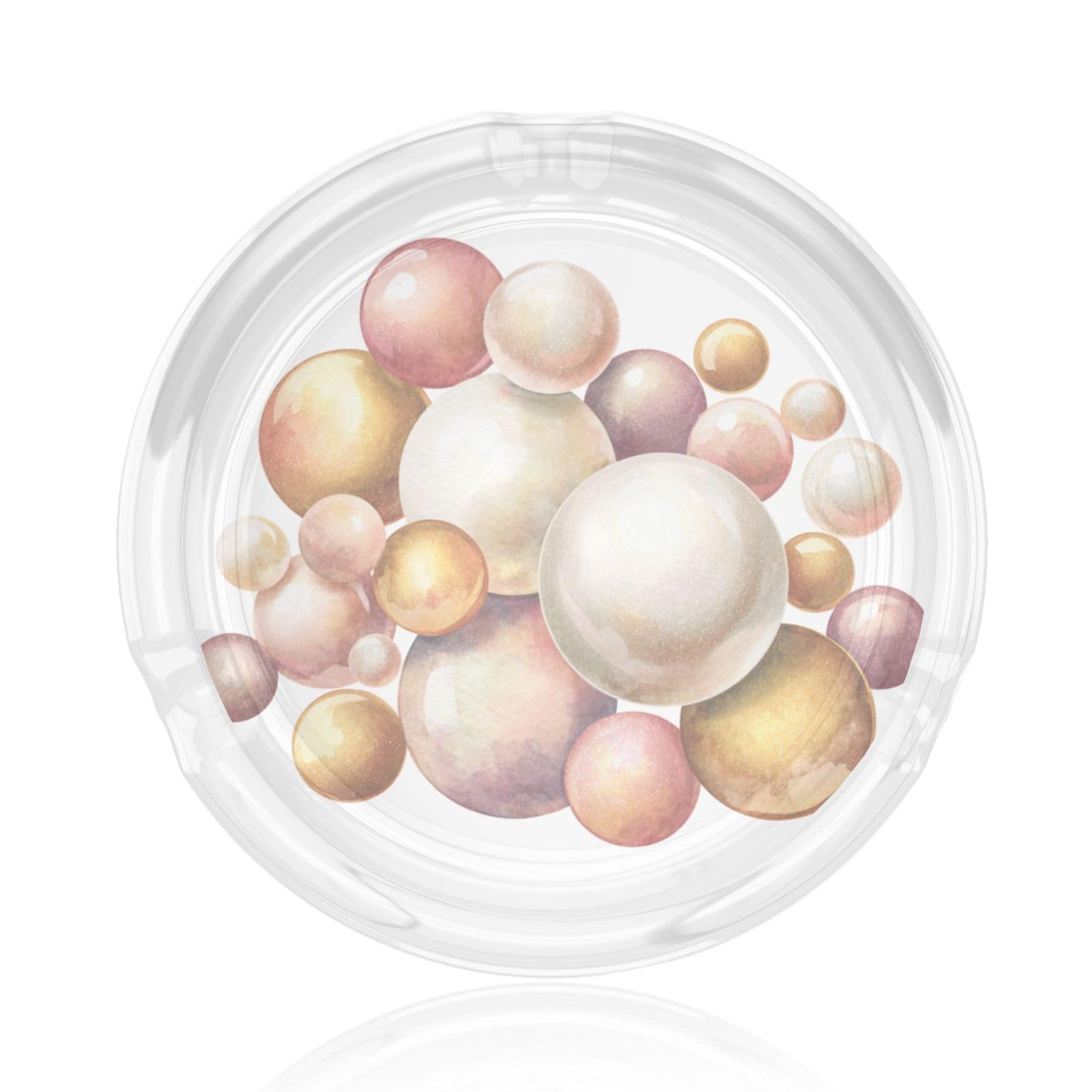 Small Cluster Of Pearls Watercolor Glass Ashtray For Cigarettes Ash Trays Case For Home Office Decor