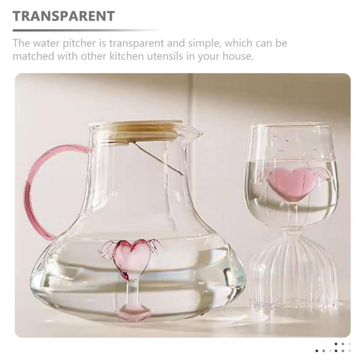 Alipis Großer Glaswasserkrug 1500ml mit Deckel und Griff Kaltwasserkrug aus Glas mit Praktischem Ausgießer für Restaurant und Große Partys Tropffrei und Elegant
