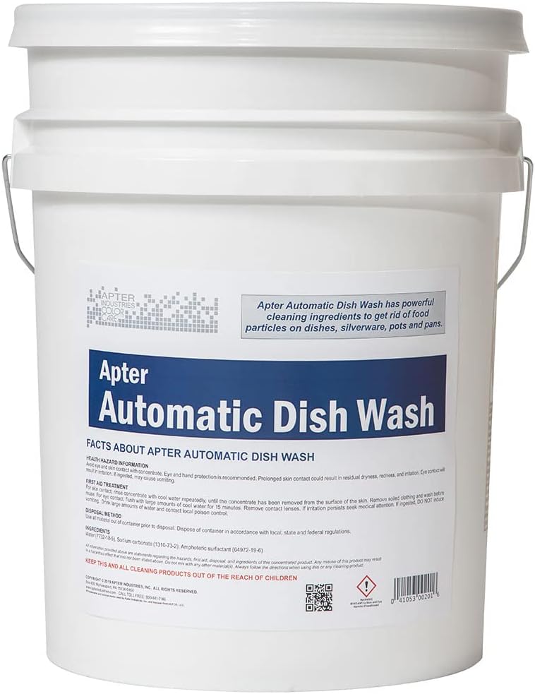Automatic Dishwasher Detergent | Commercial Grade Liquid Formula for Automatic Dishwashing Machines | Cuts Grease & Dried-On Food | Works in All Temperatures | 5 Gallon