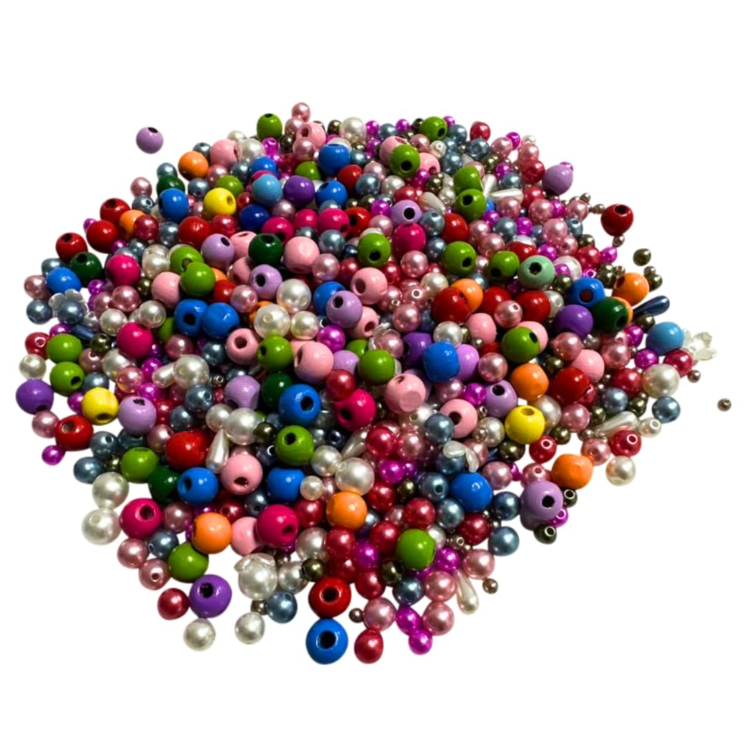 Springboard Assorted Jewellery Beads (166g), Mixed Plastic Crafting Beads for Kids Bracelet Making, EYFS Threading & Sensory Art