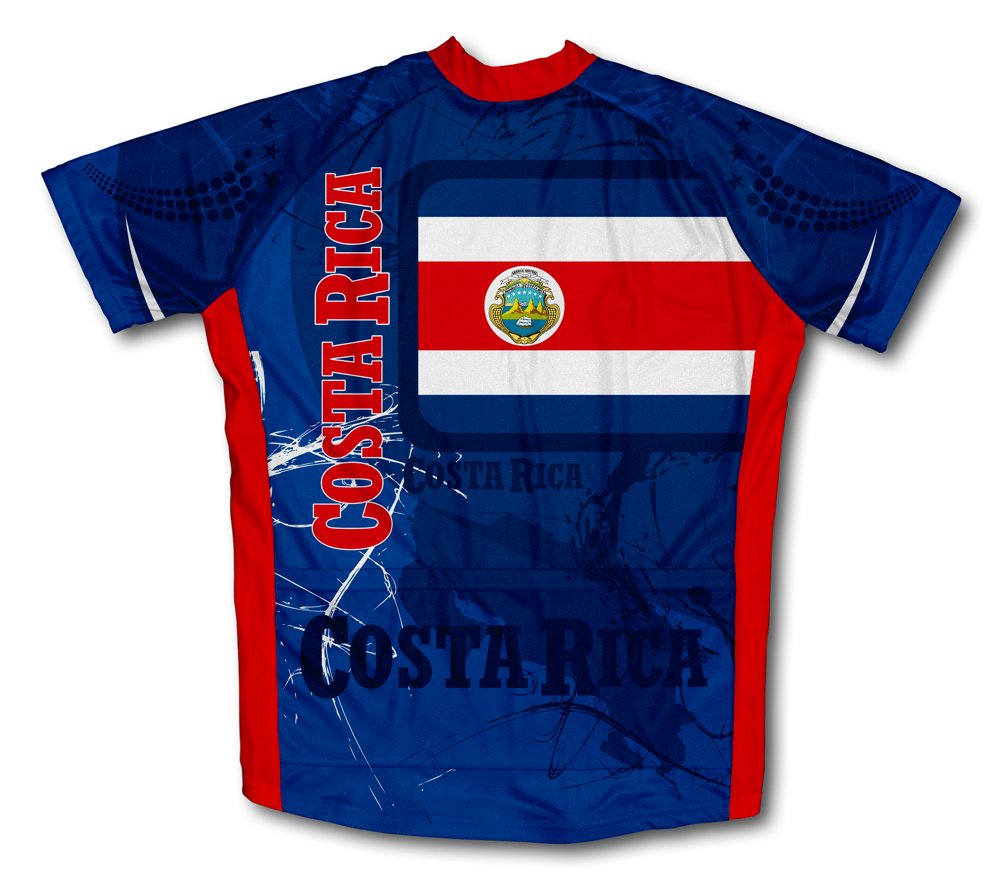 ScudoPro Costa Rica Short Sleeve Cycling Jersey for Men - Size 3XL Blue