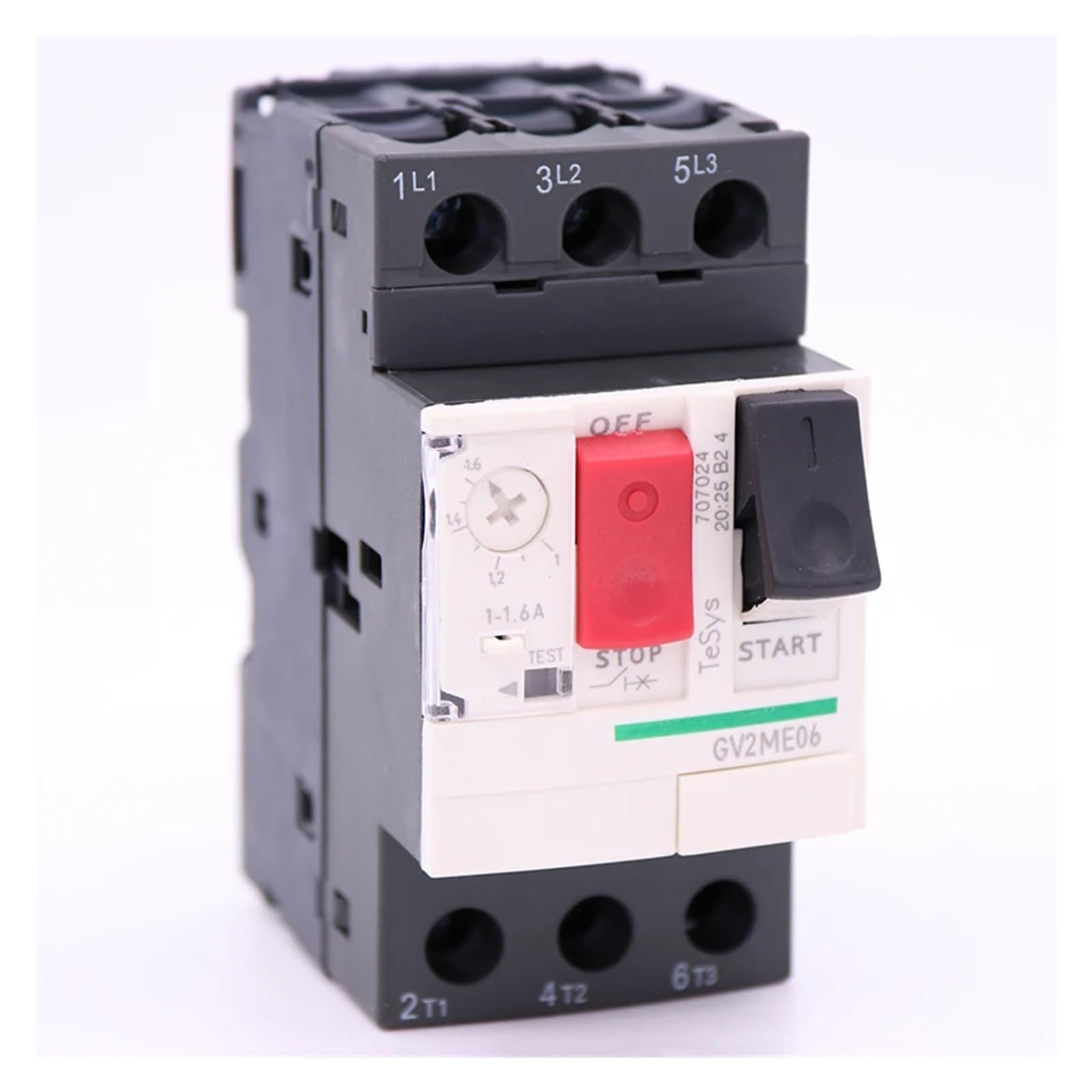 Disyuntor de motor GV2ME06 3P de 1-1.6A con tecnología magnético térmica de alta resistencia