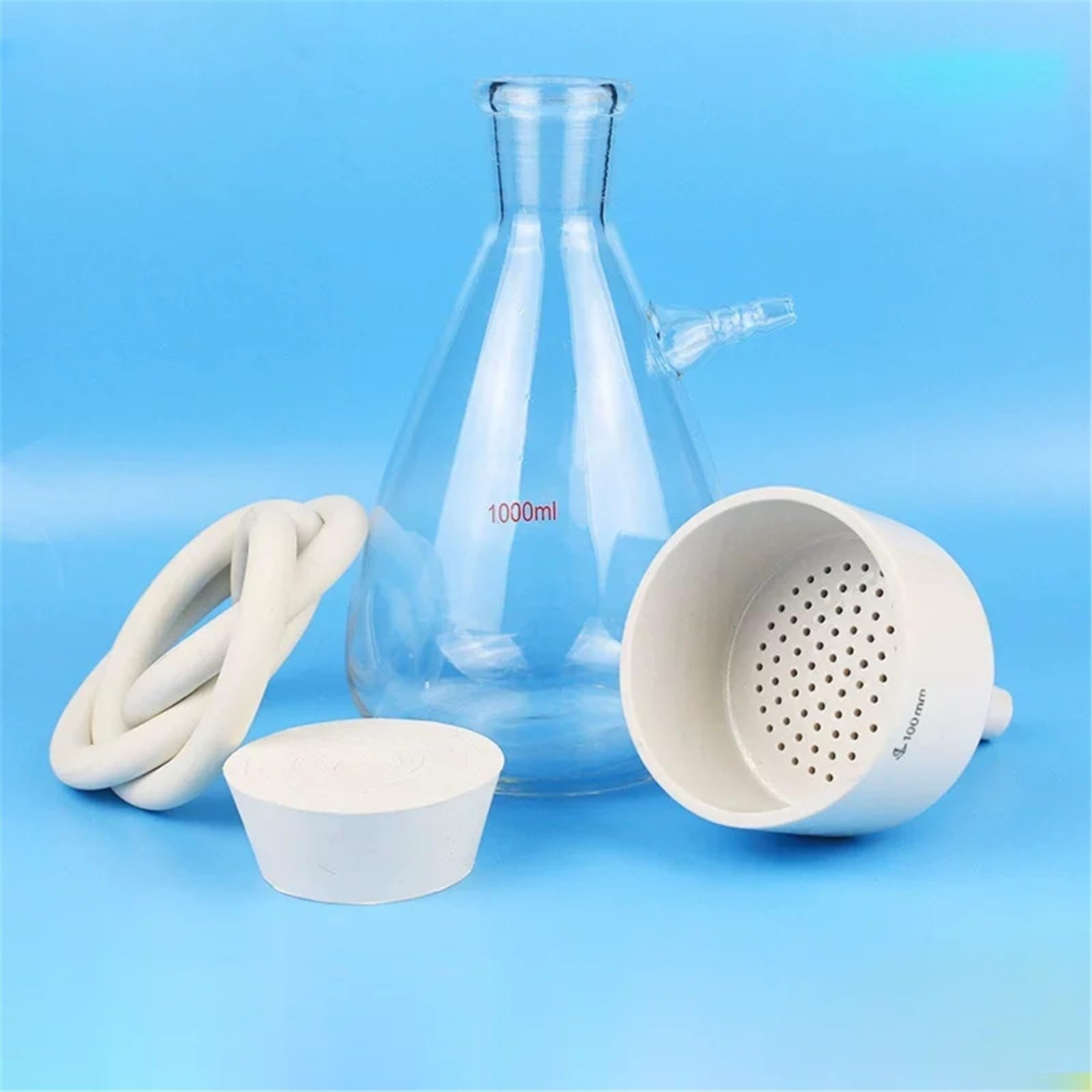 Botella con filtro de succión de 500 ml + Embudo de 100 mm + Tapón for orificio + Manguera