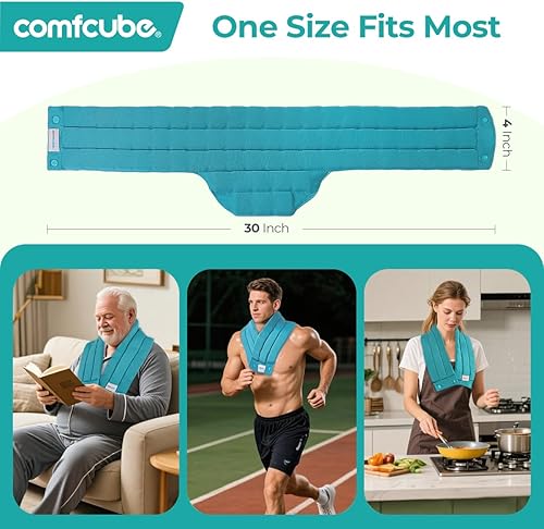 Miniatura 7 de Bolsa de hielo para cuello para dolor cervical y enfriamiento, 2 horas de larga duración para hombros de cuello, apto para FSA, paquete frío