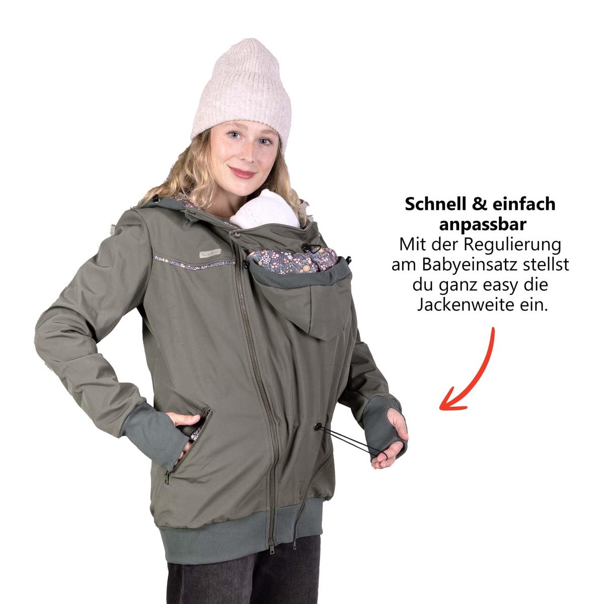Viva la Mama 3in1 Softshell Tragejacke Baby Umstandsjacke Allwetter I JACKY