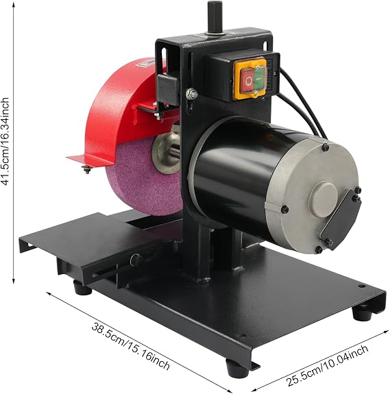 Lawn Mower Blade Sharpener & Grinder, 1/3 HP 375W, 1704RPM, 7.87-Inch Ceramic Wheel, Adjustable Mower Sharpening Machine with Protective Guard