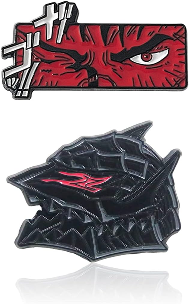 Anime Guts Enamel Brooch Pins Brand Of Sacrifice Pins The Skull Knight Behelit Guts Berserker Armor Cosplay Pin Jewelry Gift for Teens Women Men and Fans