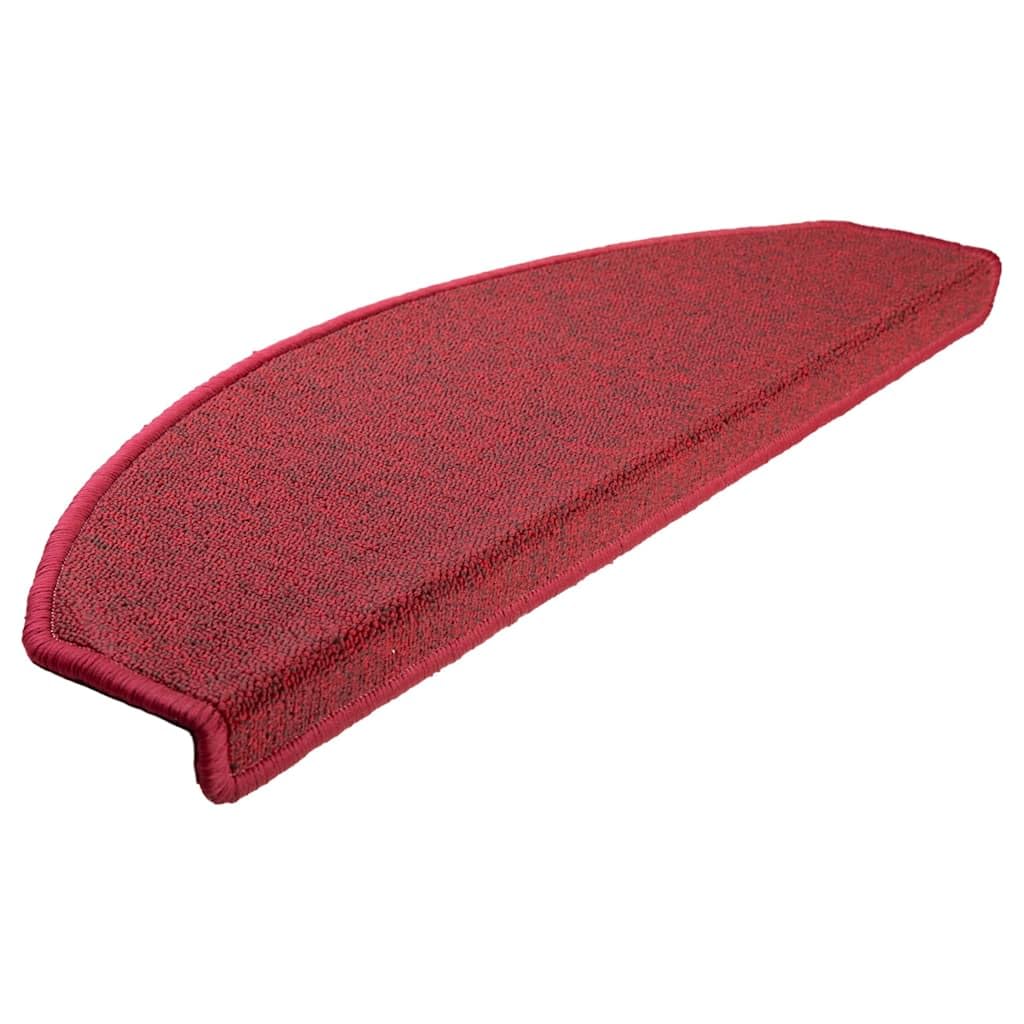 Czerwone Maty Na Schody 15 Szt. 65x24x4 cm Półokrągłe z Polipropylenu