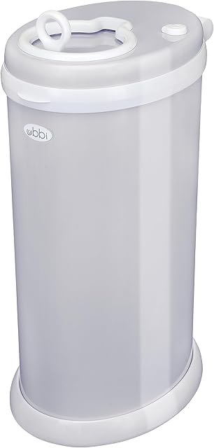 Ubbi Steel Odor Locking Nappy Disposal Bin, No Special Bag Required Money Saving, Awards-Winning, Modern Design Registry Must-Have Diaper Pail, Grey