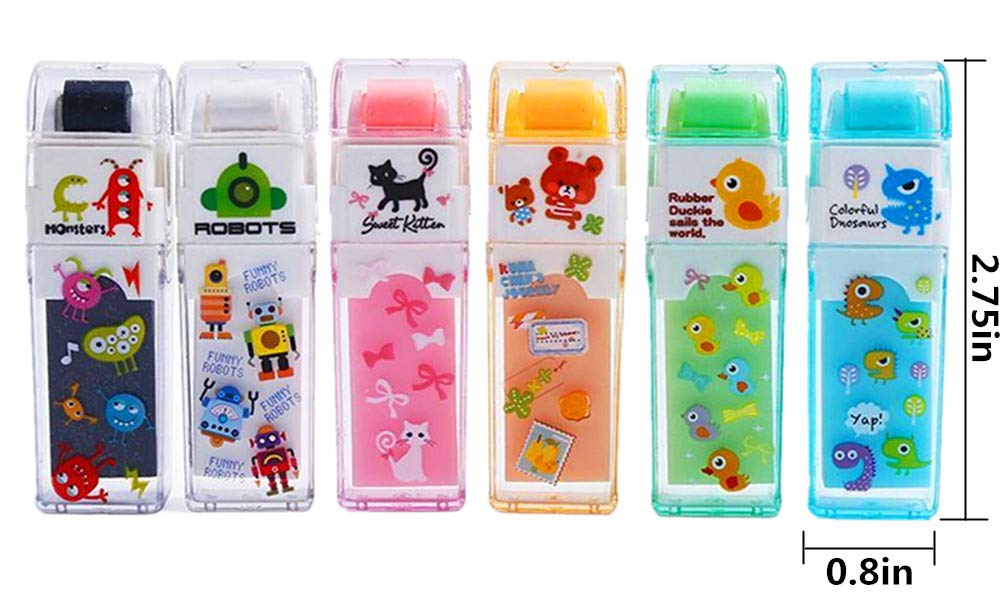 Studentszone Cute Pencil Erasers For Kids 6 Count 6 Colors White Black Blue Green Pink Orange Cool Fun Kawaii Drawing Eraser For Boys And Girls Erasers Amazon Com Au