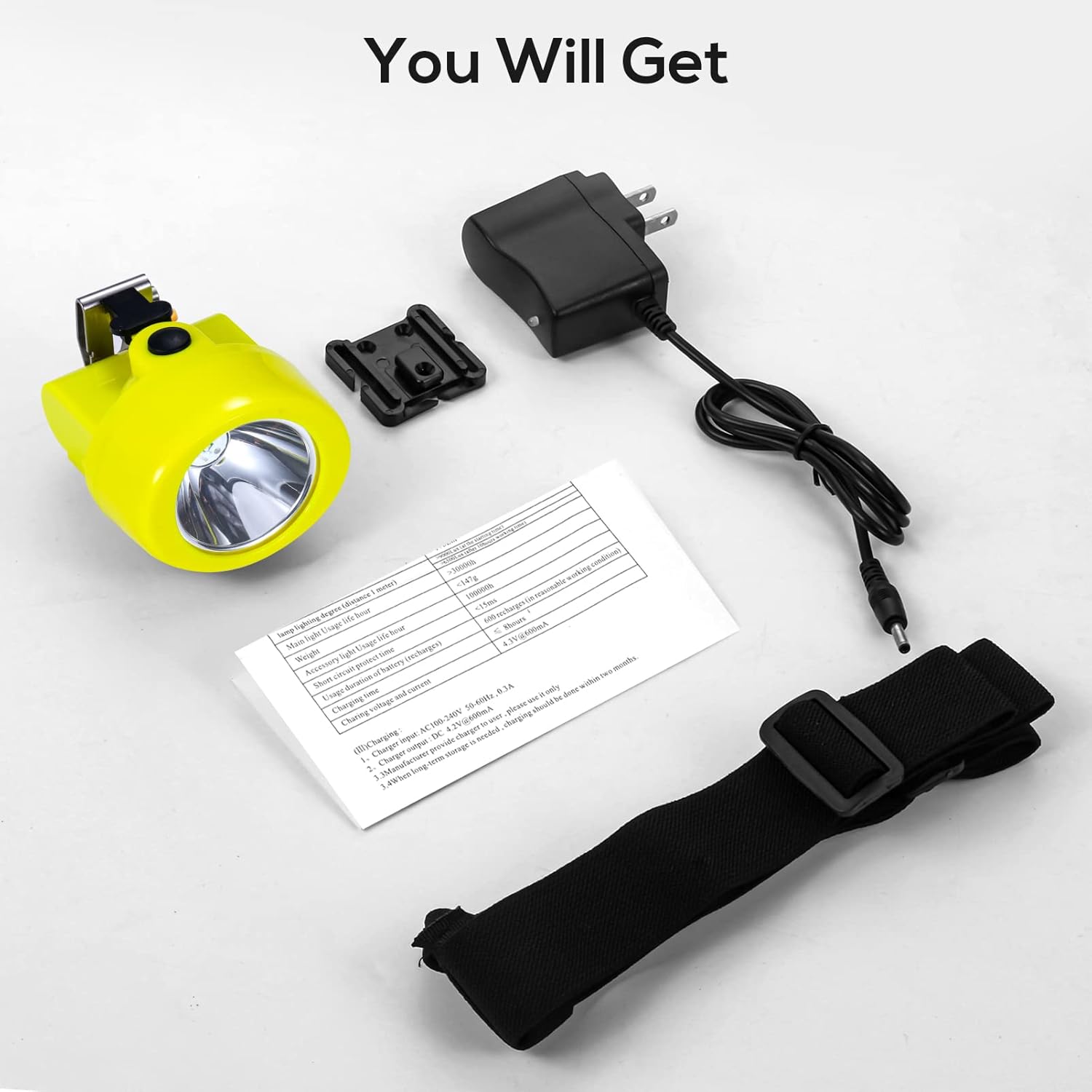 Super Bright LED Mining Headlamp, Rechargeable Hard Hat Light, Waterproof Cap Lamp with Long Battery Life, High Lumen Industrial Head Torch for Mining, Construction, Camping, and Outdoor Work