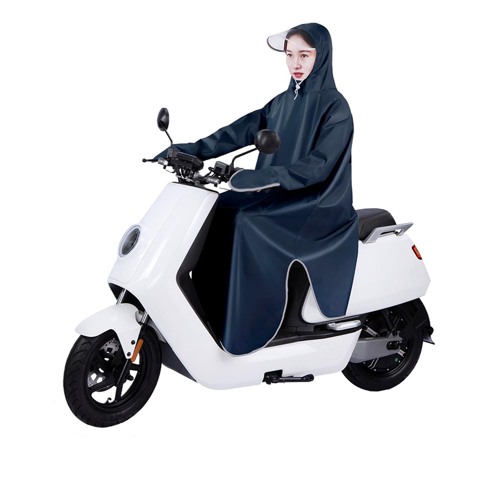Cappotto Impermeabile per Moto, Poncho Antipioggia Moto Mantella da Pioggia per Bicicletta Unisex Giacca da Antivento Resistente Rughe Riutilizzabile Ciclismo Adulto Scooter Mobilità