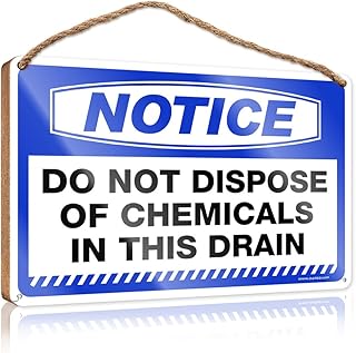 Funny Wooden Signs Notice Do Not Dispose Of Chemicals In This Drain Wooden Sign Winter Door Decorations Wood Decor Sign(20X30CM)
