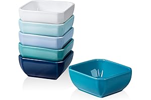 Delling Square Porcelain Ramekins - Oven Safe Ramekins, Colorful Souffle Ramekins for...