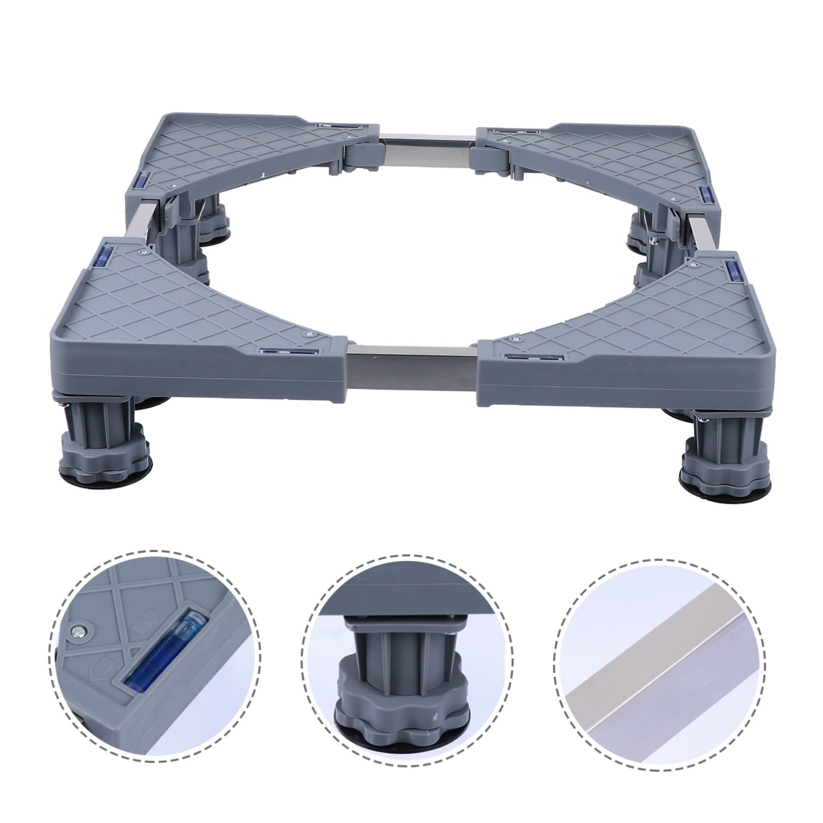 Soporte Móvil Para Refrigerador y Lavadora Con Ruedas Antivibración y Pies Ajustables Base Elevada De Inoxidable Para Secadora y Electrodomésticos